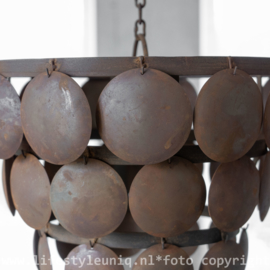 METALEN SCHIJFJESLAMP ROEST 40 CM