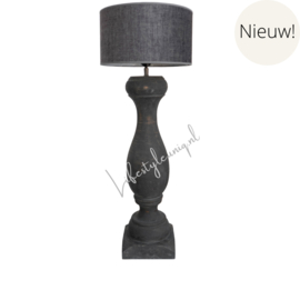 HOUTEN BALUSTER LAMP met kap 81 cm