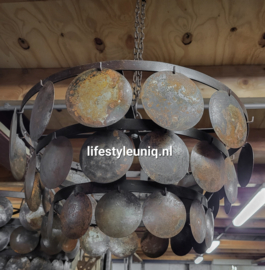 METALEN SCHIJFJESLAMP ROEST 50 CM