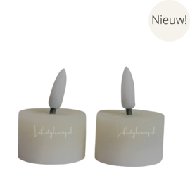 LED RUSTIEK WAXINELICHTJES creme 2 stuks