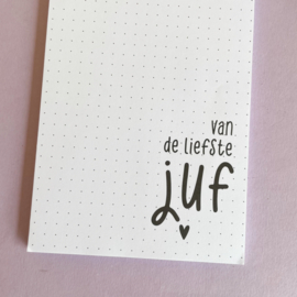 Notitieblok 'liefste juf'