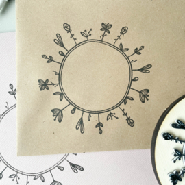 Stempel bloemen cirkel