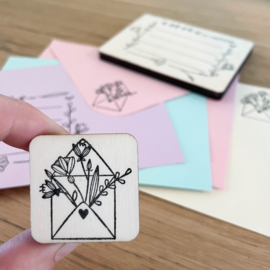 Stempel post bloemen