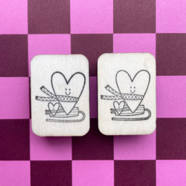 Stempel hartje op slee