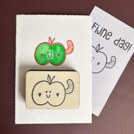 Stempel – appel met worm