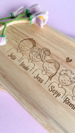 Serveerplank met gezin