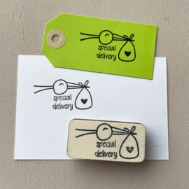 Stempel ooievaar - special delivery