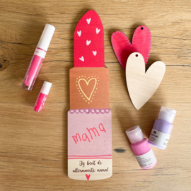 Houten DIY figuur - lippenstift