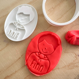 3D stempel en steker naam + illustratie