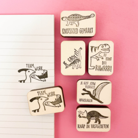 Stempel dino's - teamwork