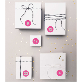 Adventskalender stickers - roze