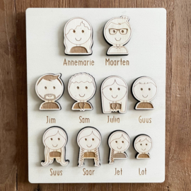 Houten puzzel familie gepersonaliseerd