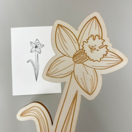 Houten bloem narcis