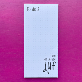 Notitieblok 'liefste juf'