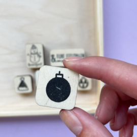 Stempel mini - kerstbal effen