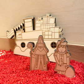 SET houten figuren sinterklaasfeest