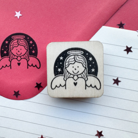 Stempel - engel met sterrenhemel