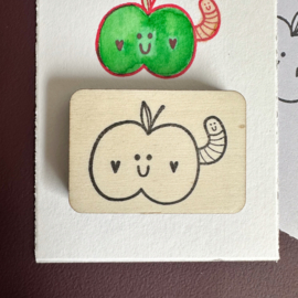 Stempel – appel met worm