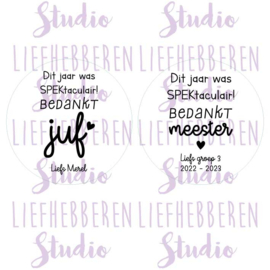 Set - Gevulde bewaarpot juf / meester