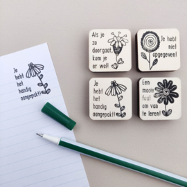 Stempel SET aanmoedigings bloemen