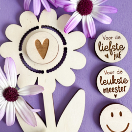 DIY bloem met button juf/meester