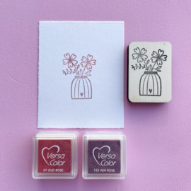 Stempel - vaas met bloemen