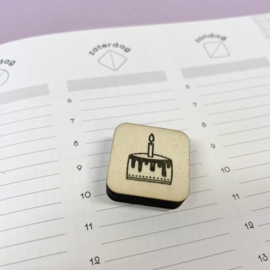 Stempel mini - taartje met kaars