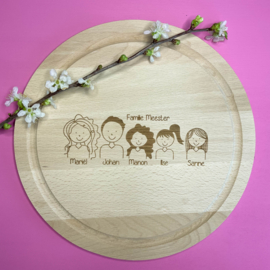 Ontbijtplank rond gezin gepersonaliseerd