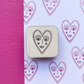 Stempel mini - hart gezichtje