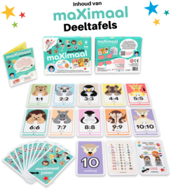 maXimaal Deeltafels/Deelsommen kaartspel