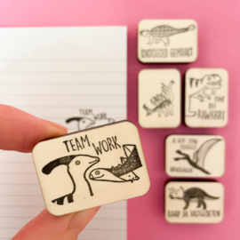 Stempel dino's - teamwork