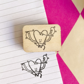 Stempel hartje met feest lichtjes