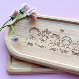 Serveerplank met gezin