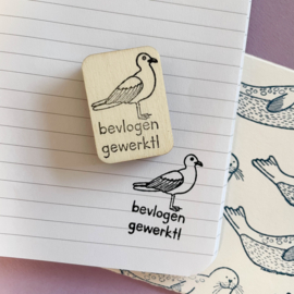 Stempel meeuw - bevlogen gewerkt