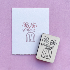 Stempel - vaas met bloemen