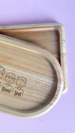 Serveerplank met gezin