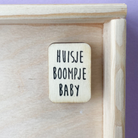 Stempel huisje boompje baby - tekst