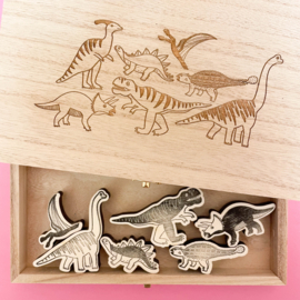 Houten kistje dino's