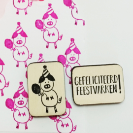 Stempel feestvarken illustratie