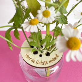 Bloemenhouder met tekst mama/oma