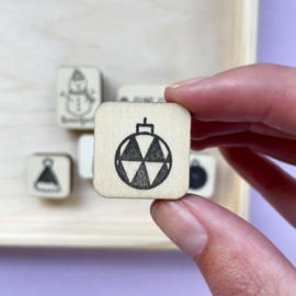 Stempel mini - kerstbal ruit