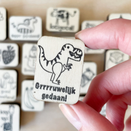 Stempel dino - Grrrruwelijk gedaan!