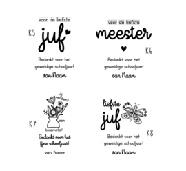 kist M gepersonaliseerd - thema juf / meester