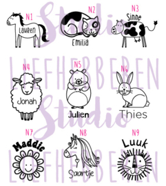 Stempel gepersonaliseerd NAAM + ILLUSTRATIE