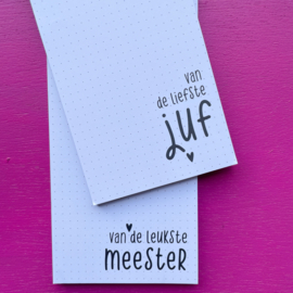 Notitieblok 'leukste meester'