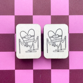 Stempel hartje op ski's