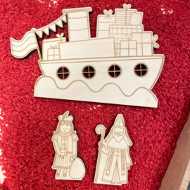 SET houten figuren sinterklaasfeest