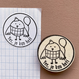 Stempel  vogeltje - Yes, je kan het!