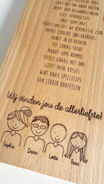 Borrelplank met lieve woorden