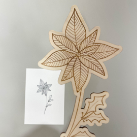 Houten bloem kerstster